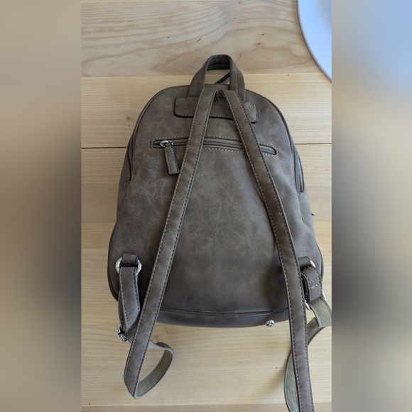 Taupe Backpack Purse (David Jones) - Picture 2 of 7